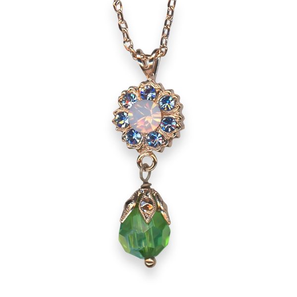 Necklace Pendant by Mariana California Dreaming Coll. Adorable Lt Sapphire, Rose Opal, & Peridot Austrian Crystals