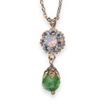 Necklace Pendant by Mariana California Dreaming Coll. Adorable Lt Sapphire, Rose Opal, & Peridot Austrian Crystals - Image 2