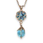 Necklace Pendant by Mariana My Treasures Coll. Gorgeous Aquamarine Austrian Crystals - Image 3