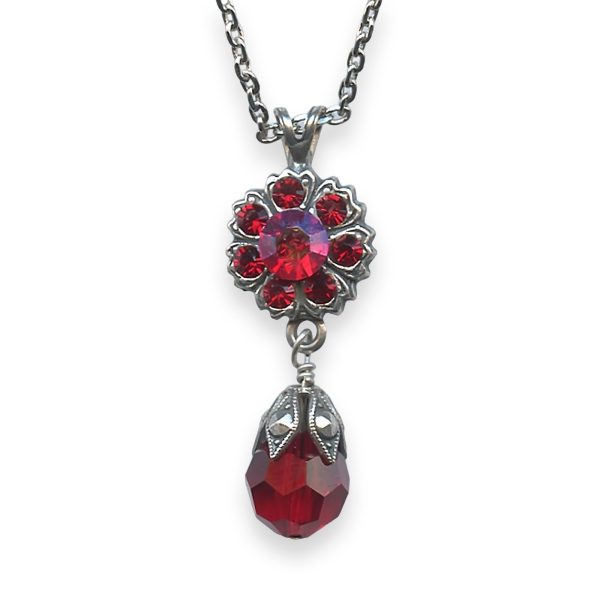 Necklace Pendant by Mariana My Treasures Coll. Stunning Floral Siam & Siam AB Austrian Crystals