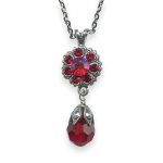 Necklace Pendant by Mariana My Treasures Coll. Stunning Floral Siam & Siam AB Austrian Crystals - Image 3