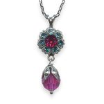 Necklace Pendant by Mariana Sorbet Coll. Beautiful Indian Pink & Blue Zircon Austrian Crystals - Image 3