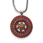 Necklace Pendant by Mariana Ring of Fire Coll. Sassy Hyacinth, Indian Pink, Siam, Topaz, & Coral Austrian Crystals - Image 3