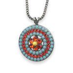 Necklace Pendant by Mariana Woman Turquoise and Hyacinth Swarovski Crystals