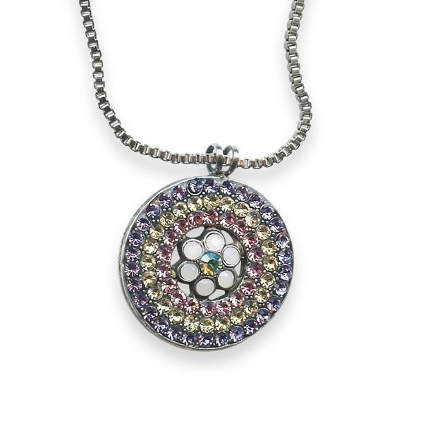 Necklace Pendant by Mariana Woman Charming White and Violet Swarovski Crystals