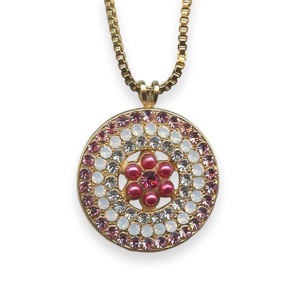 Necklace Pendant by Mariana Cherry Blossom Coll. Lovely Lt Rose, White Opal, Clear, & Pink Pearl Austrian Crystals