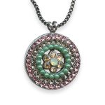 Necklace Pendant by Mariana Orchid Coll. Charming Lt Rose, Topaz, Green Turq, & Chrysolite Opal Austrian Crystals