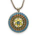 Necklace Pendant by Mariana Woman Fab Blue and Yellow Opal Swarovski Crystals