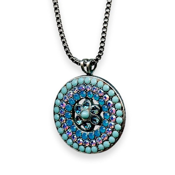 Necklace Pendant by Mariana Woman Elegant Turquoise and Opal Swarovski Crystals