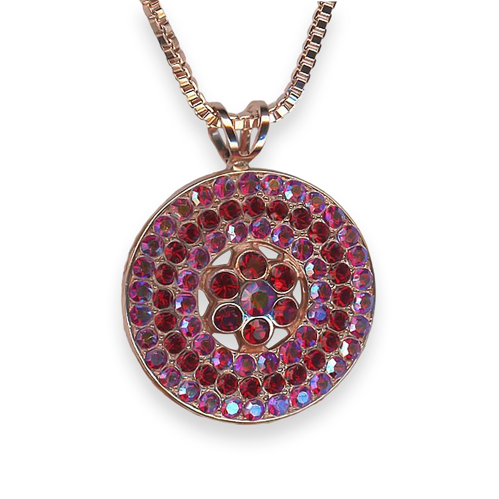 N-5078-1L-208AB-RG (1) Necklace Pendant by Mariana Woman Sophisticated Siam and AB Swarovski Crystals - Image 1