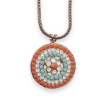Necklace Pendant By Mariana Sassy Turquoise Mineral and Opal Swarovski Crystals