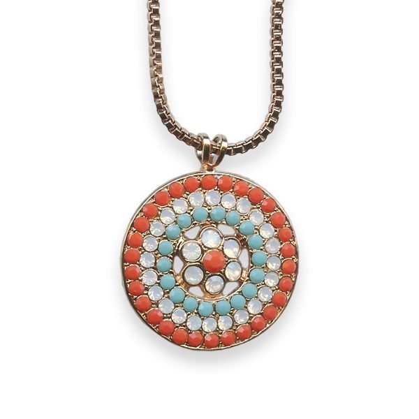 Necklace Pendant By Mariana Sassy Turquoise Mineral and Opal Swarovski Crystals