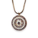 Necklace Pendant by Mariana My Treasures Coll. Exquisite Amethyst Mineral & White Opal Austrian Crystals