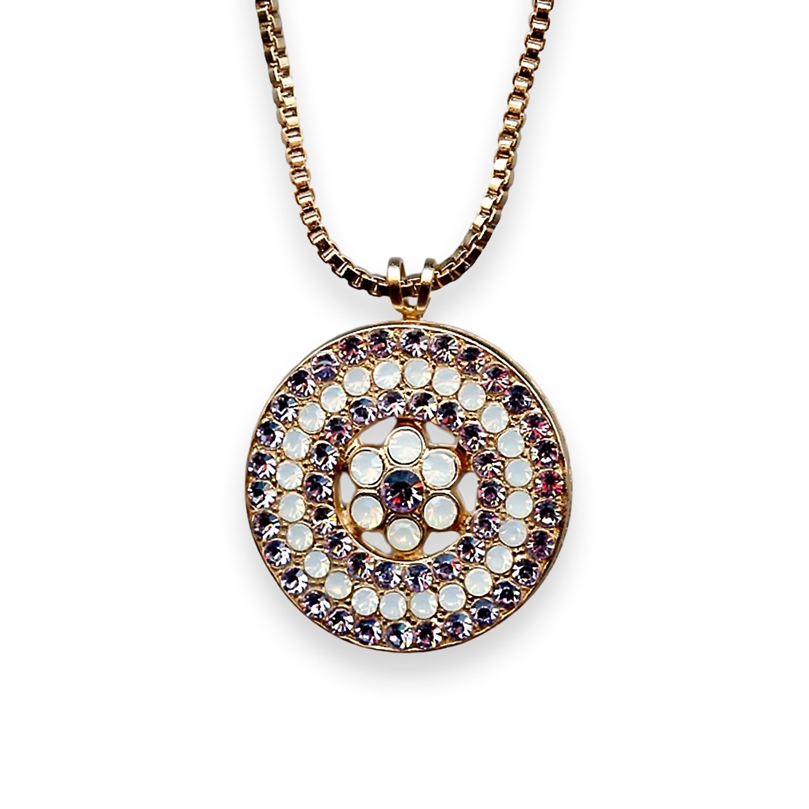 N-5078-1L-M83371-RG (1) Necklace Pendant by Mariana My Treasures Coll. Exquisite Amethyst Mineral & White Opal Austrian Crystals - Image 1