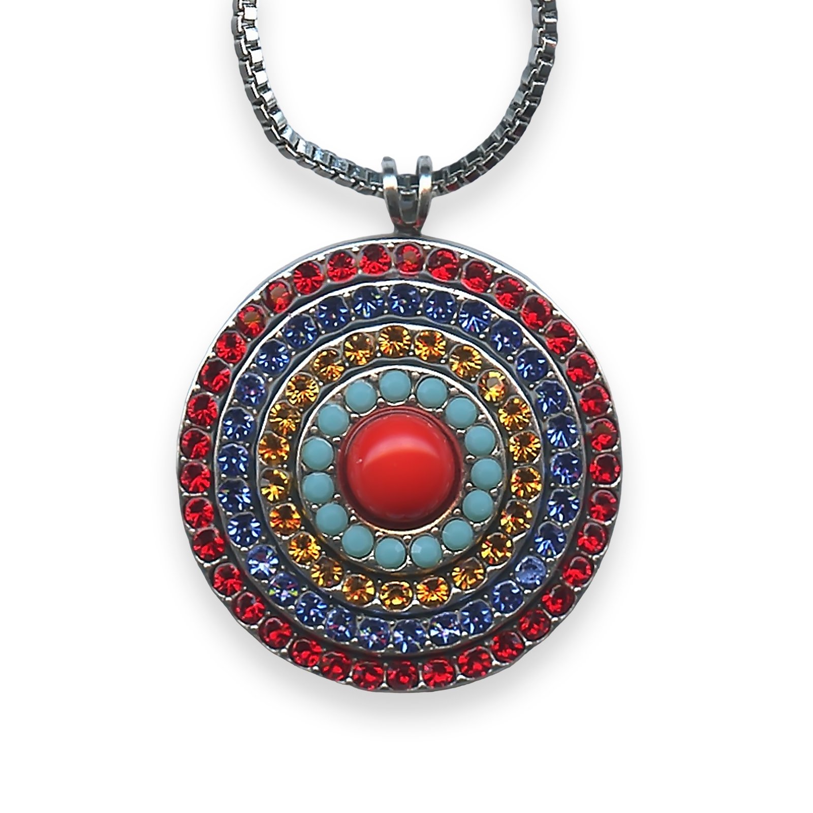 N-5078L-1037-SP (1) Necklace Pendant by Mariana Woman Stunning Siam and Topaz Swarovski Crystals - Image 1