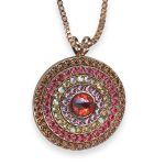 Necklace Pendant by Mariana Gingerbread Coll. Exquisite Lt Smoked Topaz, Indian Pink, Golden Shadow, Lt Rose, & Padparadscha Austrian Crystals - Image 2