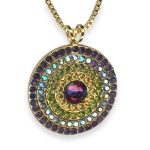 Necklace Pendant by Mariana Winter Wonderland Coll. Charming Purple, AB, Olivine, Yellow, & Amethyst Austrian Crystals