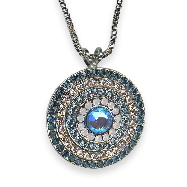 Necklace Pendant by Mariana Blue Morpho Coll. Gorgeous Navy, Sky Blue, Vintage Rose, White Opal, & Sun Kissed Ocean Austrian Crystals