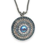 Necklace Pendant by Mariana Blue Morpho Coll. Gorgeous Navy, Sky Blue, Vintage Rose, White Opal, & Sun Kissed Ocean Austrian Crystals - Image 3