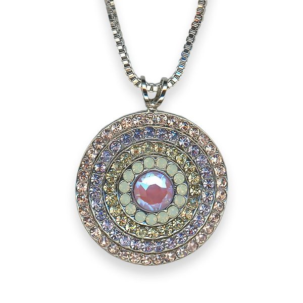 Necklace Pendant By Mariana Woman Exquisite Peach and Violet Swarovski Crystals