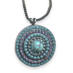 Necklace Pendant by Mariana Bliss Coll. Elegant Turq, Viitral Med, & Aquamarine Austrian Crystals