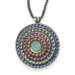 Necklace Pendant by Mariana Woman Adorable Purple and Green Swarovski Crystals - Image 2