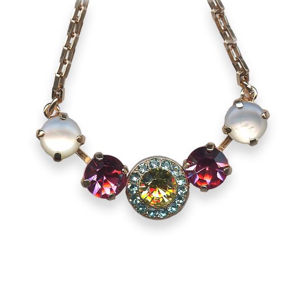 Necklace Pendant by Mariana Woman Lovely Shell and Rose Swarovski Crystals