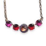 Necklace Pendant by Mariana Xenia Coll. Charming Fuchsia, Ruby, Purple Velvet, & Peach Austrian Crystals - Image 3