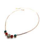 Necklace Pendant By Mariana Woman Adorable Blue Zircon and Red Swarovski Crystals - Image 4