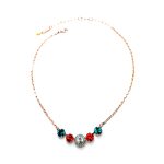 Necklace Pendant By Mariana Woman Adorable Blue Zircon and Red Swarovski Crystals - Image 2
