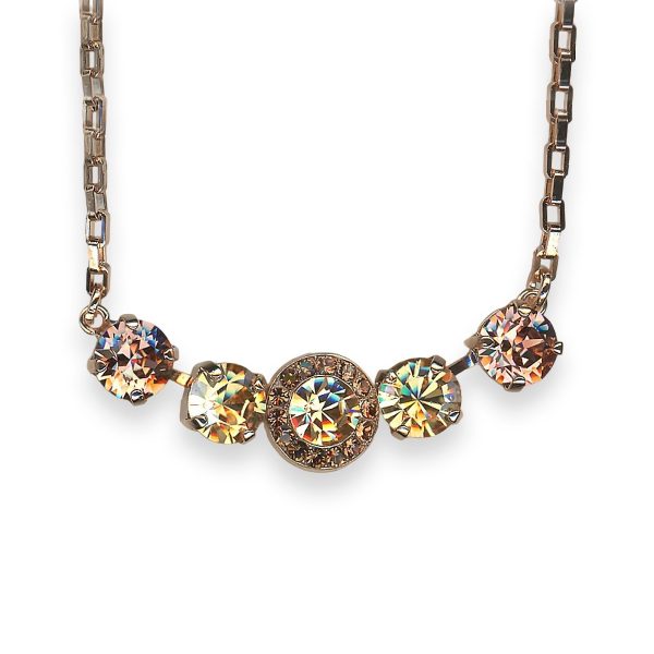 Necklace Pendant by Mariana Meadow Brown Coll. Alluring Golden Shadow & Lt Peach Austrian Crystals