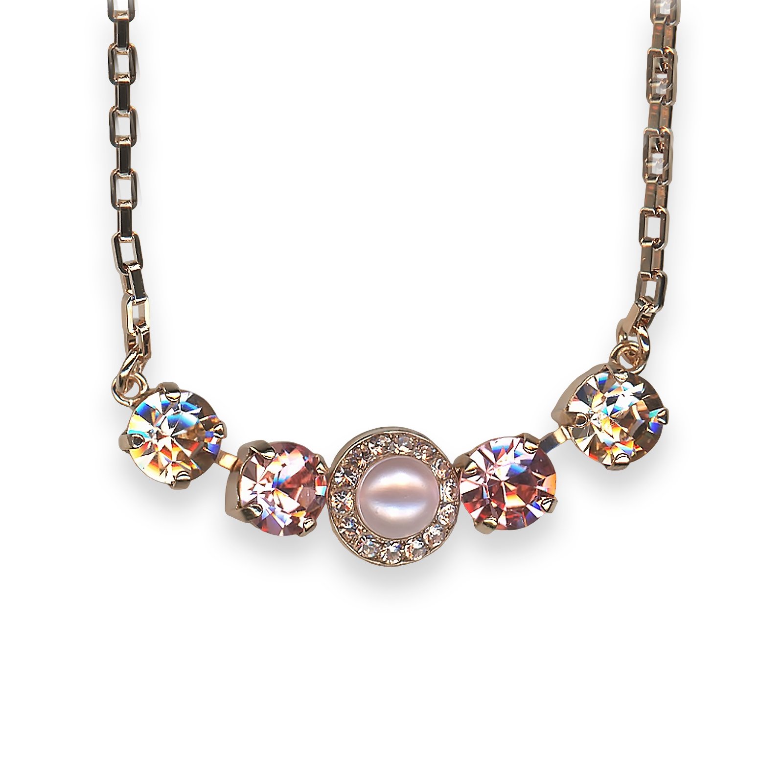 N-5084-1129-RG (1) Necklace Pendant by Mariana Love Joy Of Life Coll. Timeless Pink Pearl, Vintage Rose, & Lt Rose Austrian Crystals - Image 1