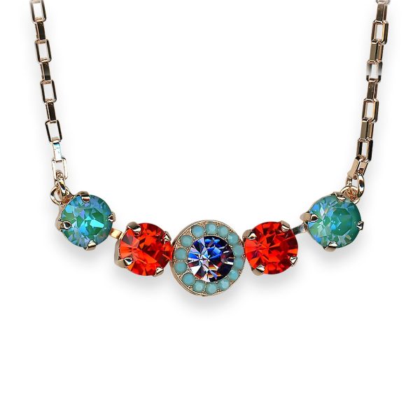 Necklace Pendant by Mariana Romancing In Rio Coll. Sophisticated Lt Siam, Laguna Delite, Tanzanite, & Turq Austrian Crystals