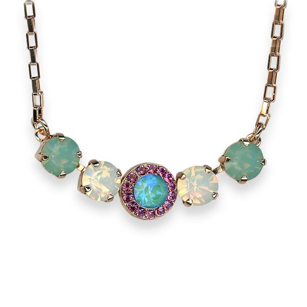 Necklace Pendant by Mariana Memories of Montmartre Coll. Classy Rose, White Opal, Laguna Delite, & Chrysolite Opal Austrian Crystals