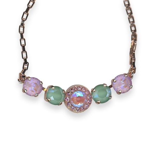 Necklace Pendant by Mariana Levander Coll. Lovely Sun Kissed Lavender, Matt Mint Green, & Lt Rose Austrian Crystals