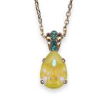Necklace Pendant by Mariana Poppy Coll. Shimmering Sun Kissed Sunshine & Teal Austrian Crystals - Image 3