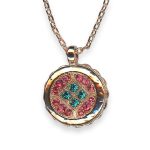 Necklace Pendant by Mariana Woman Charming Lt Rose and Teal Swarovski Crystals - Image 2