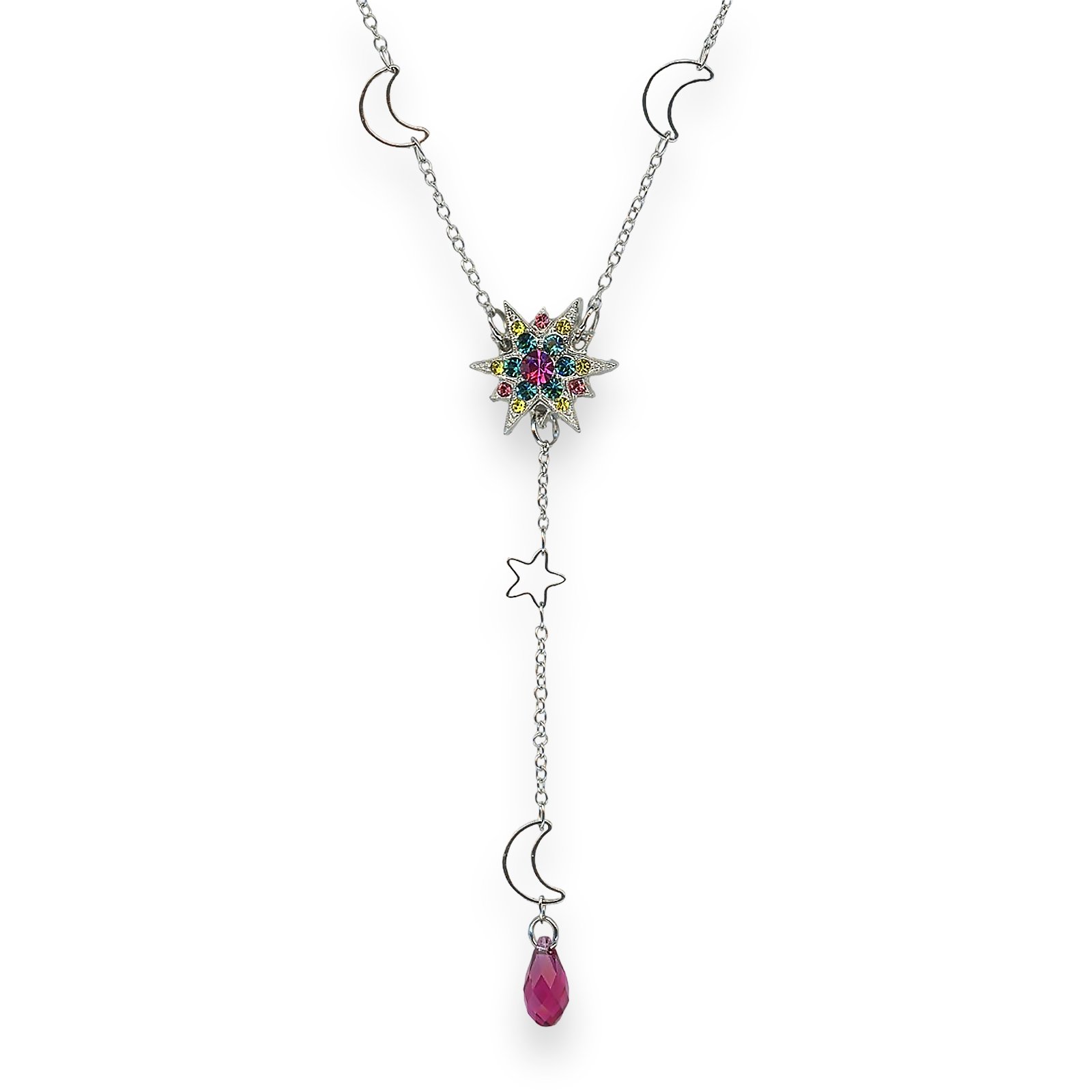 N-5645-1909-SP (1) Necklace Pendant by Mariana Woman Fab Fuchsia and Teal Swarovski Crystals - Image 1