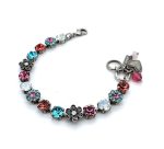 Bracelet By Mariana Woman Gorgeous Rose and Aquamarine Swarovski Crystals - Image 2