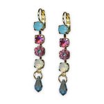 Earrings by Mariana Banana Split Coll. Dangling Sun Kissed Aqua, Rose, Aquamarine, & White Opal Austrian Crystals - Image 3
