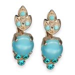 Earrings by Mariana Woman Gorgeous Turquoise and Blue Zircon Swarovski Crystals