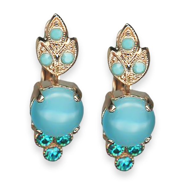 Earrings by Mariana Woman Gorgeous Turquoise and Blue Zircon Swarovski Crystals