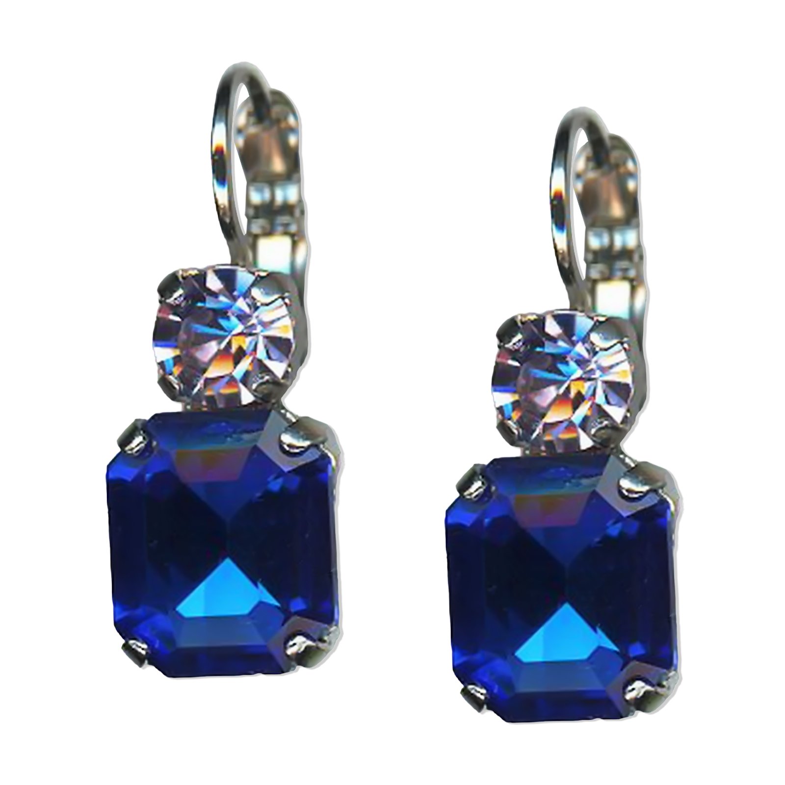 E-1014-1-1163-SP6 (1) Earrings by Mariana Electric Blue Coll. Charming Royal Blue & Royal Purple Austrian Crystals - Image 1