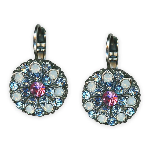 Earrings by Mariana Banana Split Coll. Guardian Angel Aquamarine, White Opal, & Rose Austrian Crystals