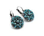 Earrings By Mariana Woman Floral Turquoise and Aquamarine Swarovski Crystals - Image 3