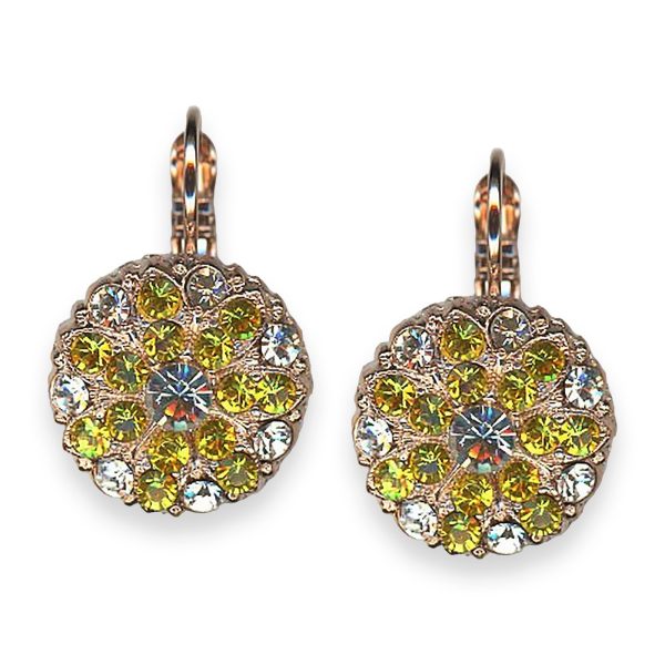 Earrings by Mariana Fields of Gold Coll. Adorable Lt Yellow & Moonlight Austrian Crystals