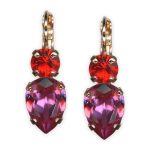 Earrings by Mariana Roxanne Coll. Simply Elegant Siam & Rose Austrian Crystals - Image 2