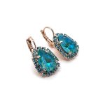 Earrings By Mariana Shimmering Laguna Delight and Aquamarine Swarovski Crystals - Image 4