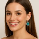 Earrings By Mariana Shimmering Laguna Delight and Aquamarine Swarovski Crystals - Image 3
