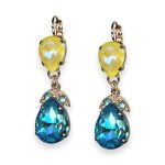 Earrings by Mariana Pretty Woman Coll. Gorgeous Sunshine Delight & Aqua Blue Austrian Crystals - Image 3